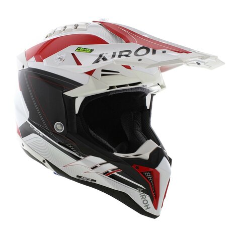 Airoh Helm Aviator 3 AMS&sup2; Saber glans rood wit zwart