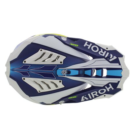 Airoh Helm Aviator 3 AMS&sup2; Saber mat blauw wit geel - Maat S
