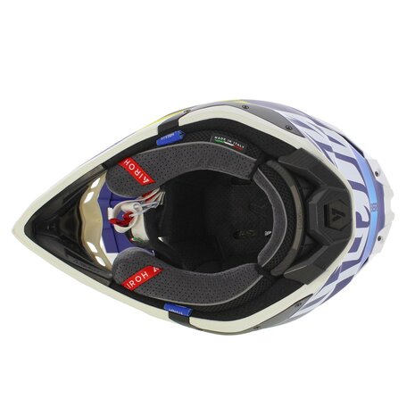 Airoh Helm Aviator 3 AMS&sup2; Saber mat blauw wit geel - Maat S