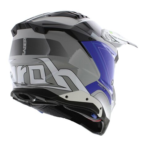 Airoh Helm Aviator 3 AMS&sup2; Saber glans blauw wit grijs