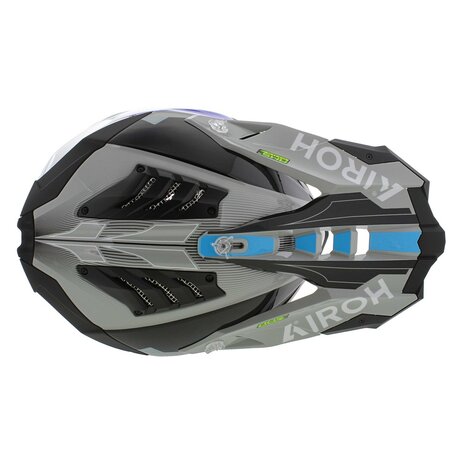 Airoh Helm Aviator 3 AMS&sup2; Saber glans blauw wit grijs
