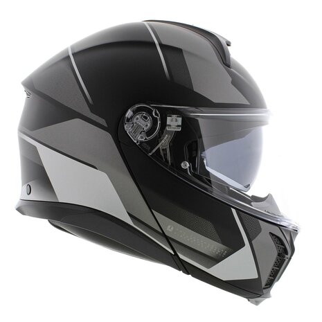 AGV Tourmodular Perception motorhelm mat zwart zilver systeemhelm
