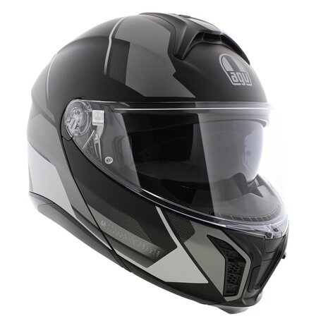 AGV Tourmodular Perception motorhelm mat zwart zilver systeemhelm
