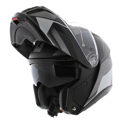 AGV Tourmodular Perception motorhelm mat zwart zilver systeemhelm