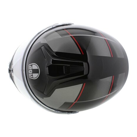 AGV Tourmodular Perception motorhelm glans zwart grijs rood systeemhelm
