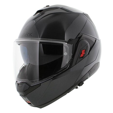 Shark Oxo helm solid glans antraciet - systeemhelm motorhelm