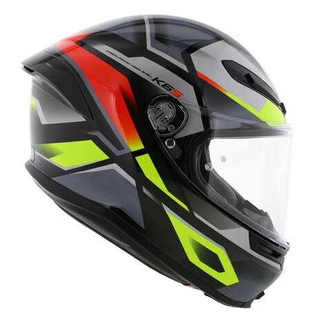 AGV K6 S Erazer Motorhelm zwart rood fluo geel