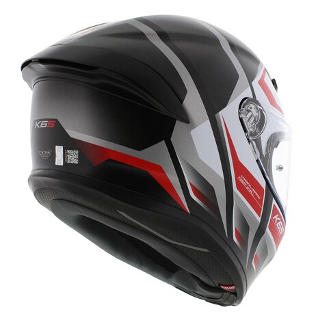 AGV K6 S Karve Motorhelm mat wit zwart rood