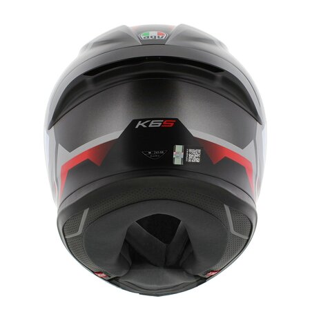 AGV K6 S Karve Motorhelm mat wit zwart rood