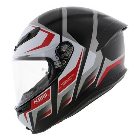 AGV K6 S Karve Motorhelm mat wit zwart rood