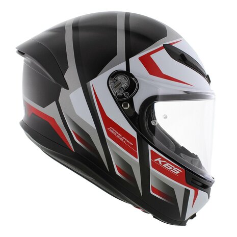 AGV K6 S Karve Motorhelm mat wit zwart rood