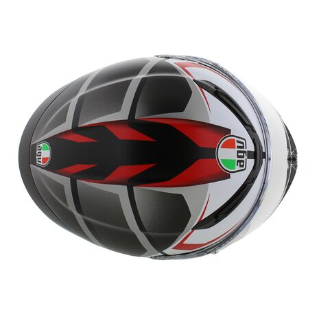 AGV K6 S Karve Motorhelm mat wit zwart rood