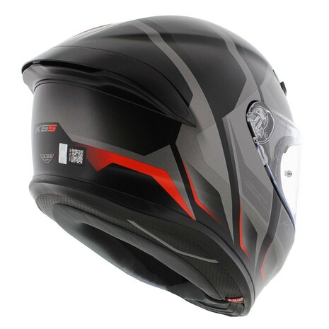 AGV K6 S Karve Motorhelm mat zwart grijs rood