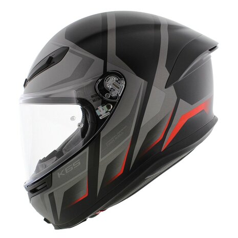 AGV K6 S Karve Motorhelm mat zwart grijs rood