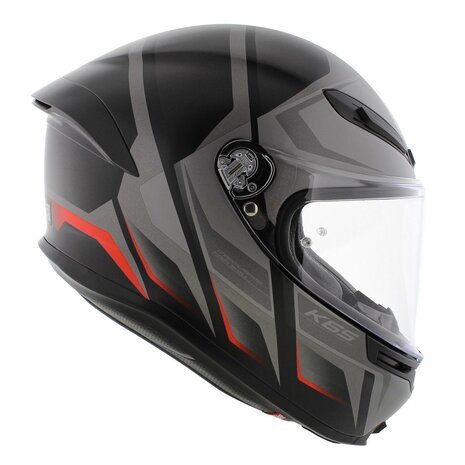 AGV K6 S Karve Motorhelm mat zwart grijs rood