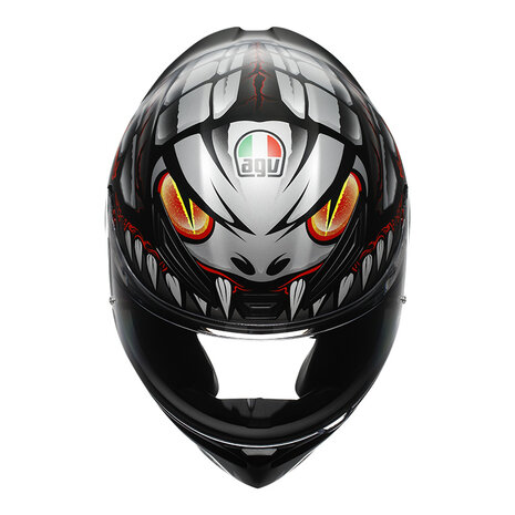 AGV K1 S Motorhelm Lyzard mat zwart grijs rood