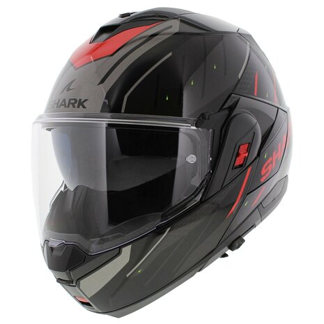 Shark Oxo systeemhelm motorhelm Rydger zwart zilver rood