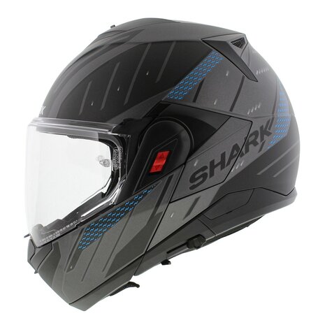 Shark Oxo systeemhelm motorhelm Rydger mat antraciet blauw zwart