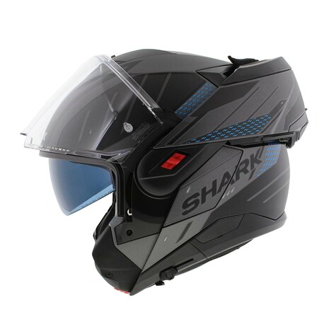 Shark Oxo systeemhelm motorhelm Rydger mat antraciet blauw zwart