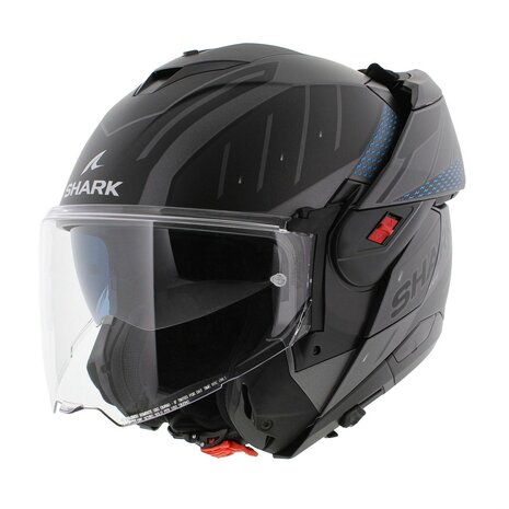 Shark Oxo systeemhelm motorhelm Rydger mat antraciet blauw zwart