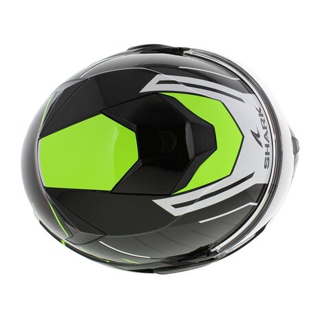 Shark Oxo systeemhelm motorhelm Rydger zwart wit fluo geel