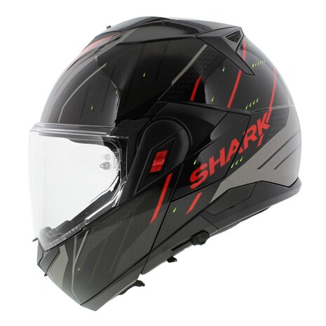 Shark Oxo systeemhelm motorhelm Rydger zwart zilver rood