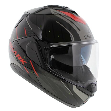 Shark Oxo systeemhelm motorhelm Rydger zwart zilver rood
