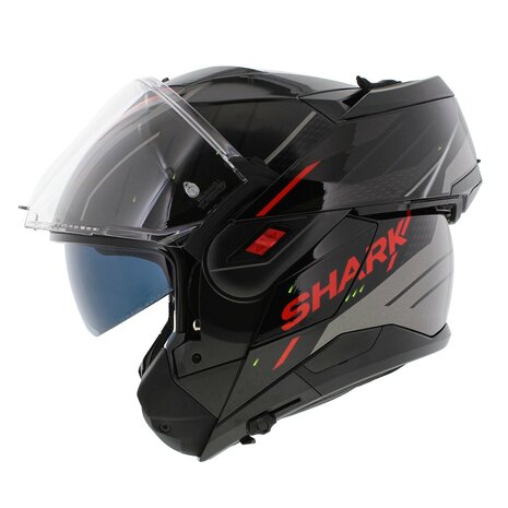 Shark Oxo systeemhelm motorhelm Rydger zwart zilver rood