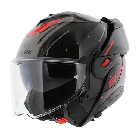 Shark Oxo systeemhelm motorhelm Rydger zwart zilver rood