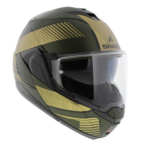 Shark Oxo systeemhelm motorhelm Sikter mat groen goud