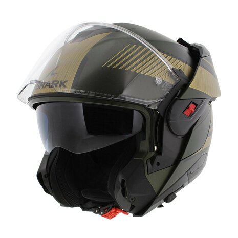 Shark Oxo systeemhelm motorhelm Sikter mat groen goud