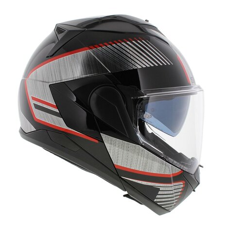Shark Oxo systeemhelm motorhelm Sikter zwart rood zilver