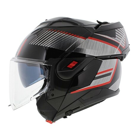 Shark Oxo systeemhelm motorhelm Sikter zwart rood zilver