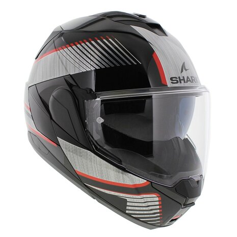 Shark Oxo systeemhelm motorhelm Sikter zwart rood zilver