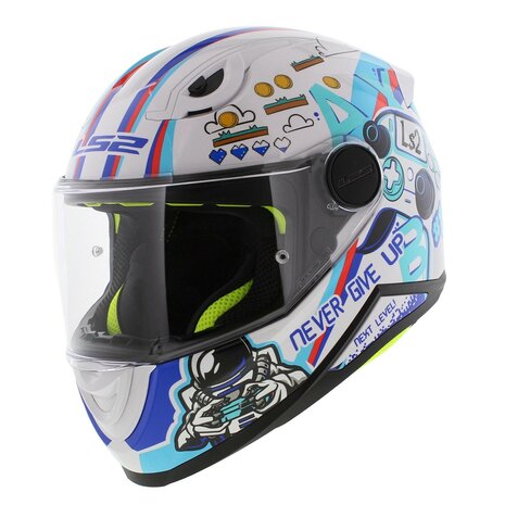 LS2 FF812 kinder integraal helm Next Level glans wit