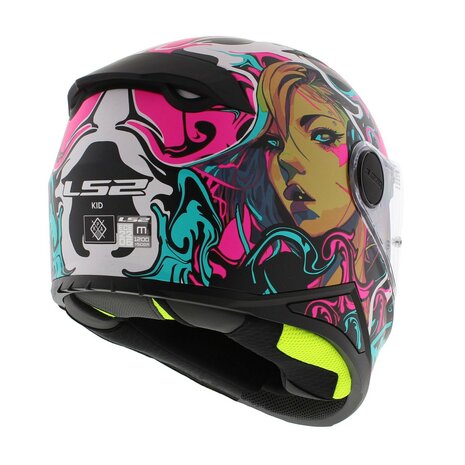 LS2 FF812 kinder integraal helm Cyberg mat paars roze