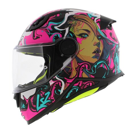 LS2 FF812 kinder integraal helm Cyberg mat paars roze