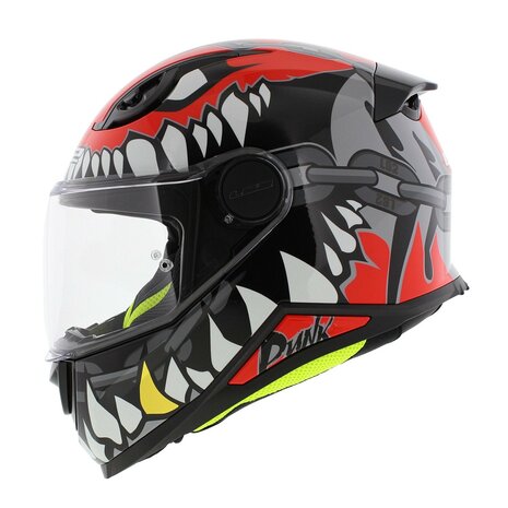 LS2 FF812 kinder integraal helm Punk glans grijs rood