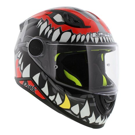 LS2 FF812 kinder integraal helm Punk glans grijs rood