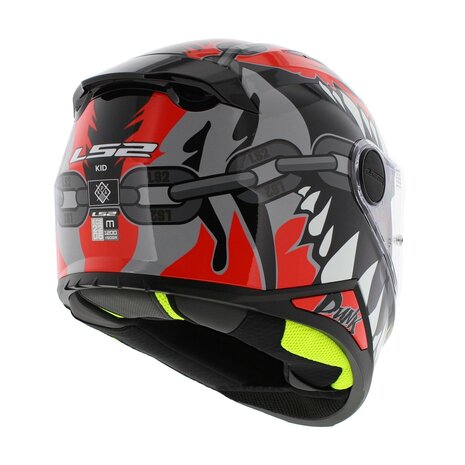 LS2 FF812 kinder integraal helm Punk glans grijs rood