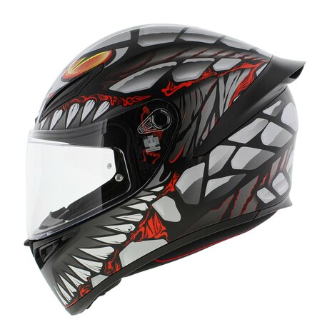 AGV K1 S Motorhelm Lyzard mat zwart grijs rood