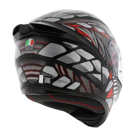 AGV K1 S Motorhelm Lyzard mat zwart grijs rood