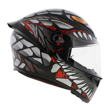 AGV K1 S Motorhelm Lyzard mat zwart grijs rood