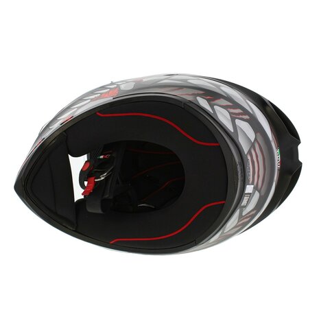 AGV K1 S Motorhelm Lyzard mat zwart grijs rood