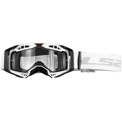 Crossbril LS2 Aura Enduro Series wit met helder lens &amp; Pinlock 70 MaxVision