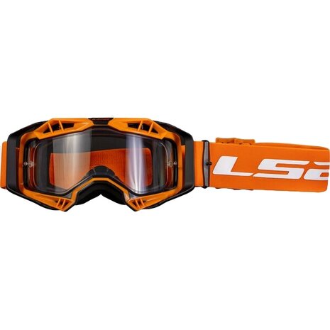 Crossbril LS2 Aura Enduro Series oranje met helder lens &amp; Pinlock 70 MaxVision