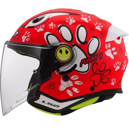 LS2 OF622 Funny II Paws rood kinder jethelm