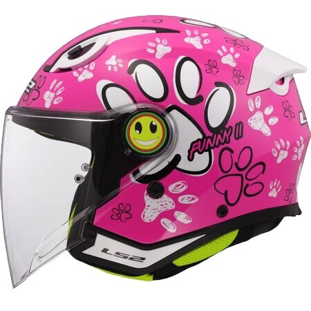 LS2 OF622 Funny II Paws roze kinder jethelm