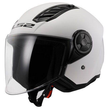 LS2 OF616 Airflow II jethelm glans wit