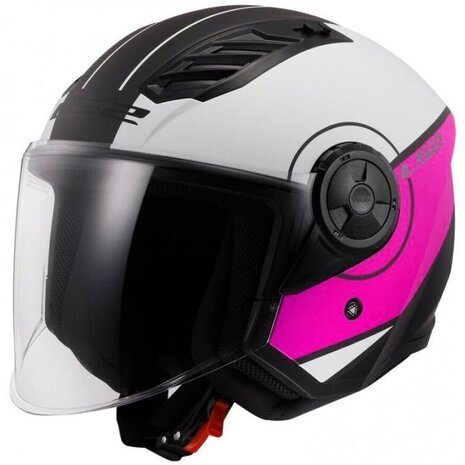 LS2 OF616 Airflow II jethelm Cover wit roze